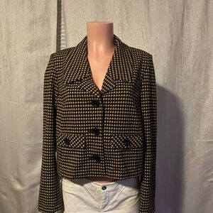 Elegant Houndstooth Women's Blazer